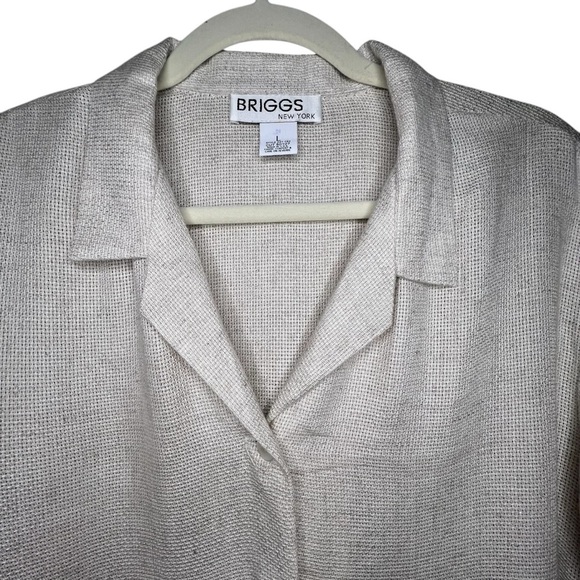 Vintage Briggs Flax Blend Lagenlook Button Down Dead Stock Size Large - Picture 3 of 8
